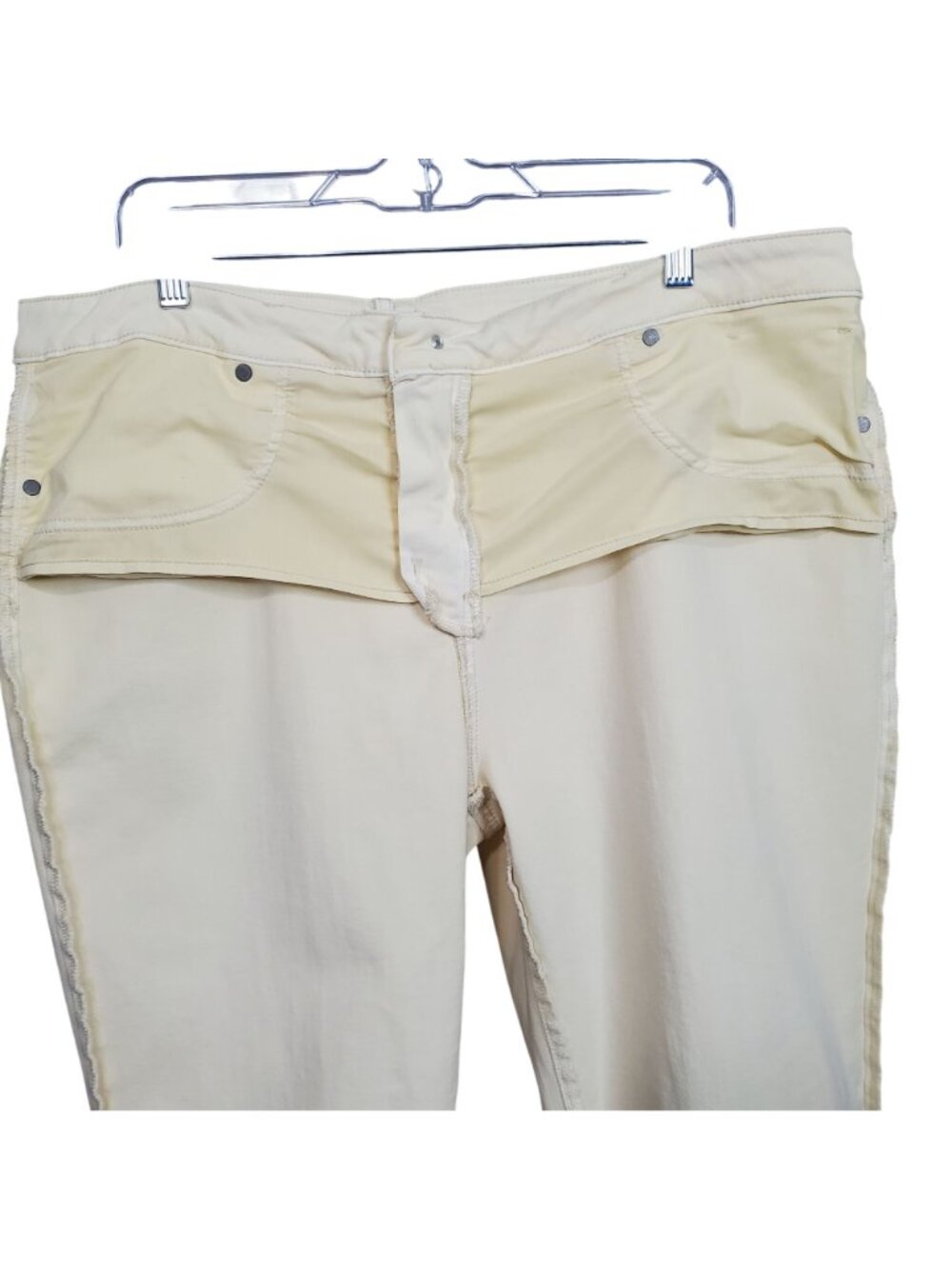 Chicos Size 16 Pants So Slimming Girlfriend Slim Leg Ankle Comfort Casual Yellow - Picture 4 of 9